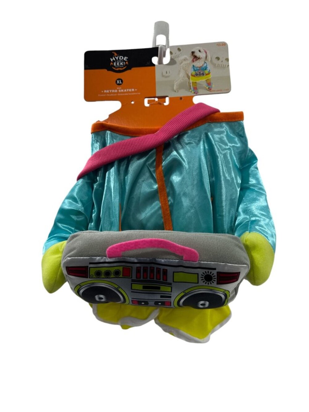 Hyde & Eek! XL Pet Retro Skater Costume With Headband & Boombox Toy - Picture 2 of 7